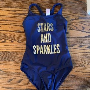 Navy blue one piece swim suit